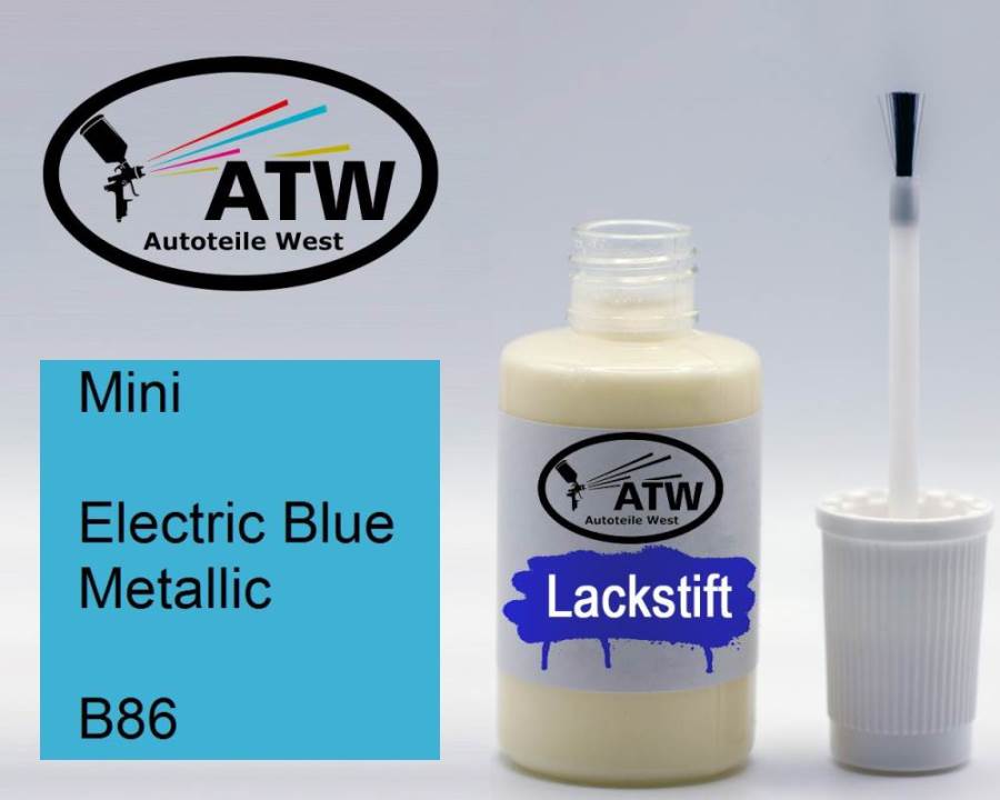 Mini, Electric Blue Metallic, B86: 20ml Lackstift, von ATW Autoteile West.